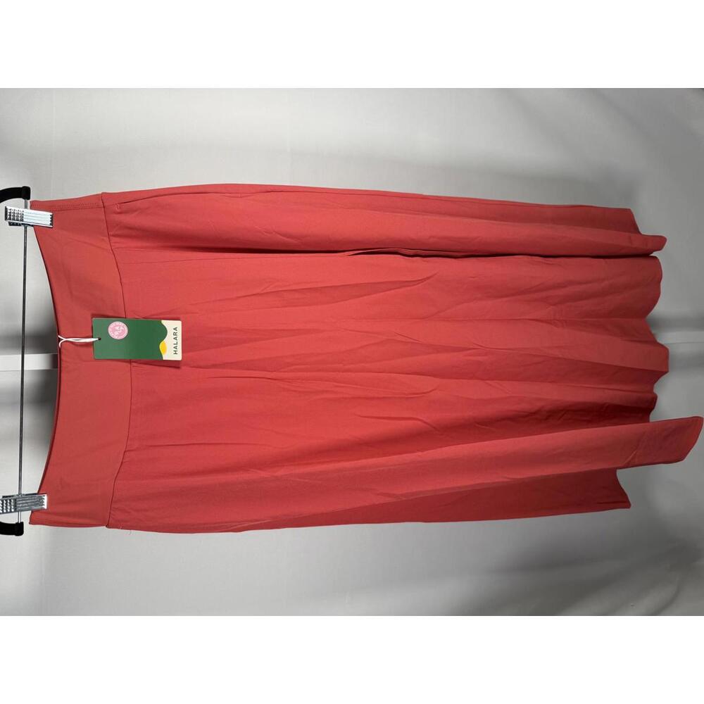 NWT Halara Breezeful High Waisted Pocket 2-in-1 Flowy Maxi Skirt Flame Red - L - Picture 2 of 12
